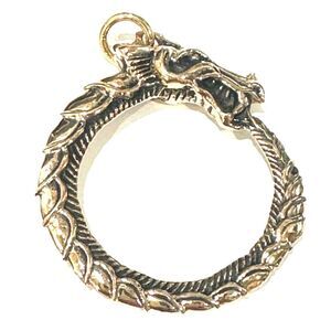 Jormungandr, Bronze Pendant Snake from Midgard, Uroboros